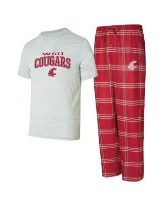 Men's 2-Piece Crimson/Gray Washington State Cougars Top and Pants Sleep Set by CONCEPTS SPORT