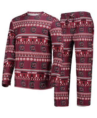 Men's 2-Piece Garnet South Carolina Gamecocks Ugly Sweater Long Sleeve Top and Pants Sleep Set by CONCEPTS SPORT