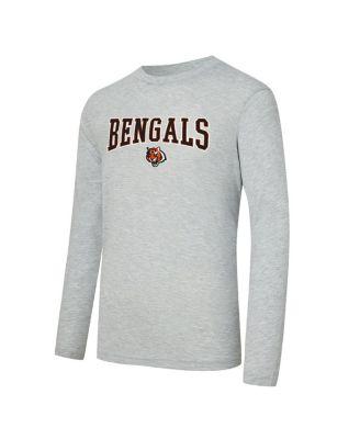 Men's 2-Piece Orange/Gray Cincinnati Bengals Regulate Long Sleeve T-Shirt and Plaid Pants Set by CONCEPTS SPORT