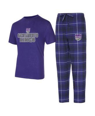 Men's 2-Piece Purple/Black Sacramento Kings Vector Top and Flannel Pants Sleep Set by CONCEPTS SPORT