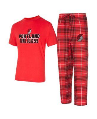 Men's 2-Piece Red/Black Portland Trail Blazers Vector Top and Flannel Pants Sleep Set by CONCEPTS SPORT
