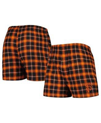 Men's Black, Orange San Francisco Giants Ledger Flannel Boxers by CONCEPTS SPORT
