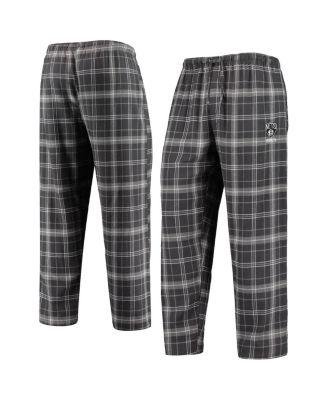 Men's Charcoal, Gray Brooklyn Nets Ultimate Plaid Flannel Pajama Pants by CONCEPTS SPORT