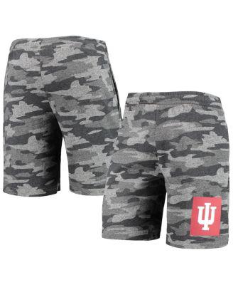 Men's Charcoal, Gray Indiana Hoosiers Camo Backup Terry Jam Lounge Shorts by CONCEPTS SPORT