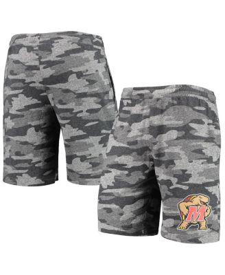 Men's Charcoal, Gray Maryland Terrapins Camo Backup Terry Jam Lounge Shorts by CONCEPTS SPORT
