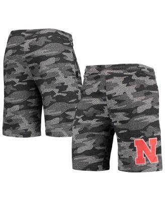 Men's Charcoal, Gray Nebraska Huskers Camo Backup Terry Jam Lounge Shorts by CONCEPTS SPORT
