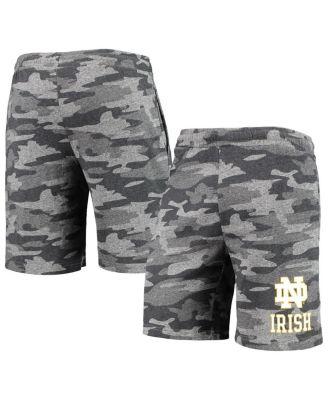 Men's Charcoal, Gray Notre Dame Fighting Irish Camo Backup Terry Jam Lounge Shorts by CONCEPTS SPORT