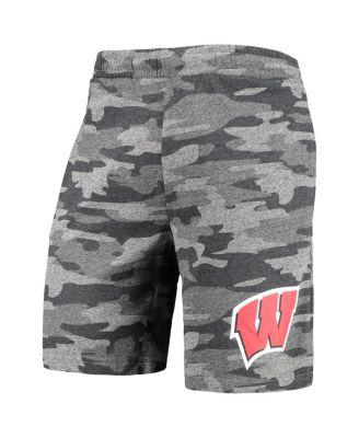 Men's Charcoal, Gray Wisconsin Badgers Camo Backup Terry Jam Lounge Shorts by CONCEPTS SPORT
