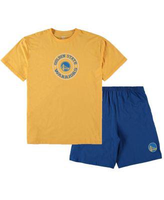 Men's Gold, Royal Golden State Warriors Big and Tall T-shirt and Shorts Sleep Set by CONCEPTS SPORT