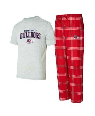 Men's Gray/Red Fresno State Bulldogs Top and Pants Sleep Set by CONCEPTS SPORT