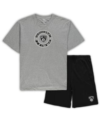 Men's Heathered Gray, Black Brooklyn Nets Big and Tall T-shirt and Shorts Sleep Set by CONCEPTS SPORT