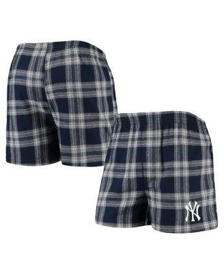 Men's Navy, Gray New York Yankees Takeaway Flannel Boxers by CONCEPTS SPORT