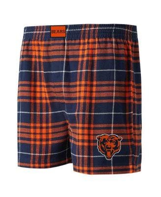 Men's Navy, Orange Chicago Bears Concord Flannel Boxers by CONCEPTS SPORT