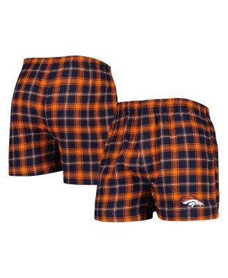 Men's Navy, Orange Denver Broncos Ledger Flannel Boxers by CONCEPTS SPORT