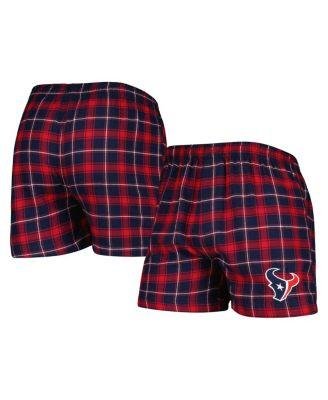Men's Navy, Red Houston Texans Ledger Flannel Boxers by CONCEPTS SPORT