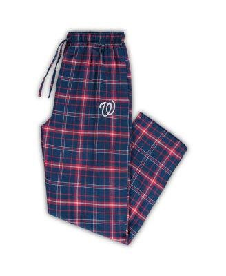 Men's Navy, Red Washington Nationals Big and Tall Team Flannel Pants by CONCEPTS SPORT