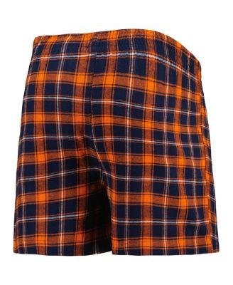 Men's Navy and Orange Chicago Bears Ledger Flannel Boxers by CONCEPTS SPORT