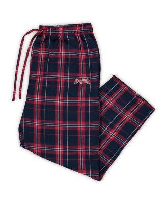 Men's Navy and Red Atlanta Braves Big and Tall Flannel Pants by CONCEPTS SPORT