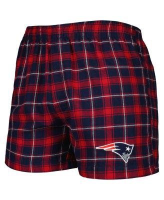 Men's Navy and Red New England Patriots Ledger Flannel Boxers by CONCEPTS SPORT