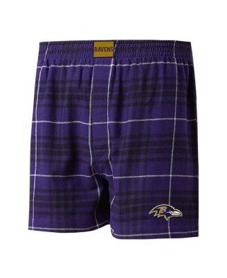 Men's Purple, Black Baltimore Ravens Concord Flannel Boxers by CONCEPTS SPORT