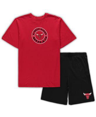 Men's Red, Black Chicago Bulls Big and Tall T-shirt and Shorts Sleep Set by CONCEPTS SPORT