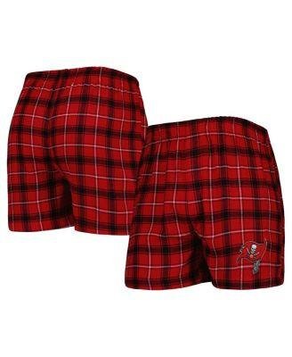 Men's Red, Black Tampa Bay Buccaneers Ledger Flannel Boxers by CONCEPTS SPORT