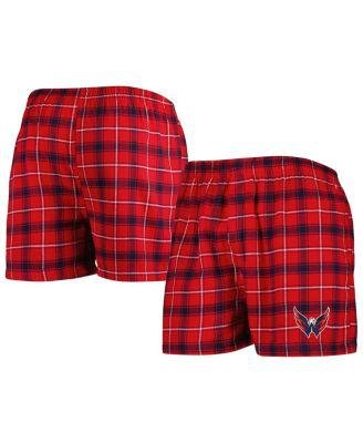 Men's Red, Navy Washington Capitals Ledger Flannel Boxers by CONCEPTS SPORT