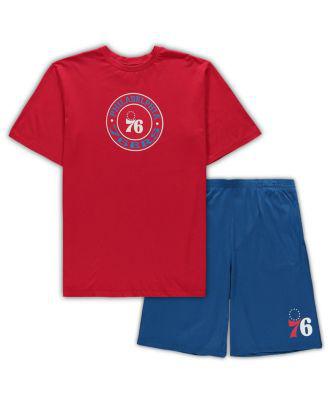 Men's Red, Royal Philadelphia 76ers Big and Tall T-shirt and Shorts Sleep Set by CONCEPTS SPORT