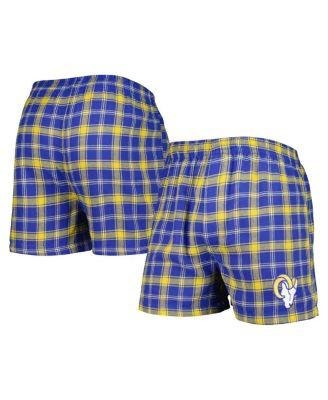 Men's Royal, Gold Los Angeles Rams Ledger Flannel Boxers by CONCEPTS SPORT