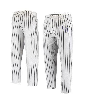 Men's White Colorado Rockies Vigor Pinstripe Pants by CONCEPTS SPORT