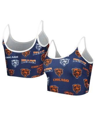 Women's Navy Chicago Bears Breakthrough Allover Knit Lounge Bralette by CONCEPTS SPORT