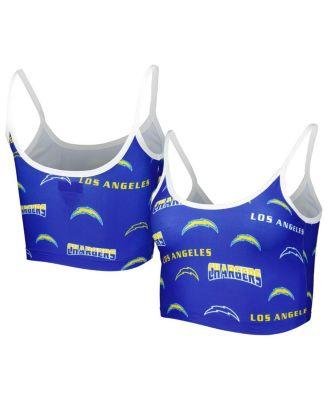 Women's Powder Blue Powder Blue Los Angeles Chargers Breakthrough Allover Knit Lounge Bralette by CONCEPTS SPORT