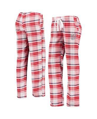 Women's Red and Navy Washington Nationals Accolade Flannel Pants by CONCEPTS SPORT