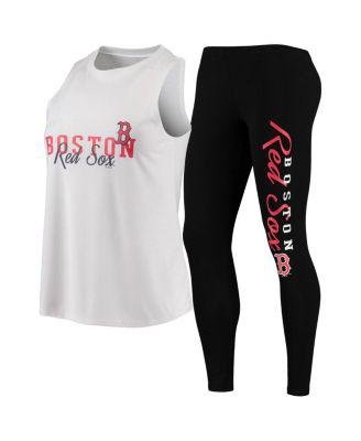 Women's White, Black Boston Red Sox Sonata Tank Top and Leggings Set by CONCEPTS SPORT