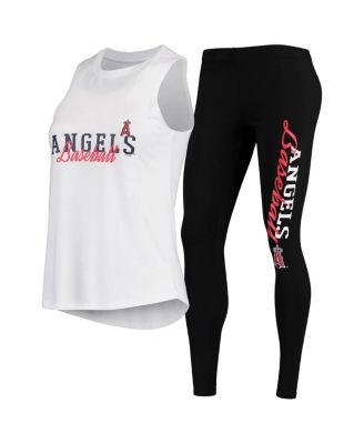 Women's White, Black Los Angeles Angels Sonata Tank Top and Leggings Set by CONCEPTS SPORT