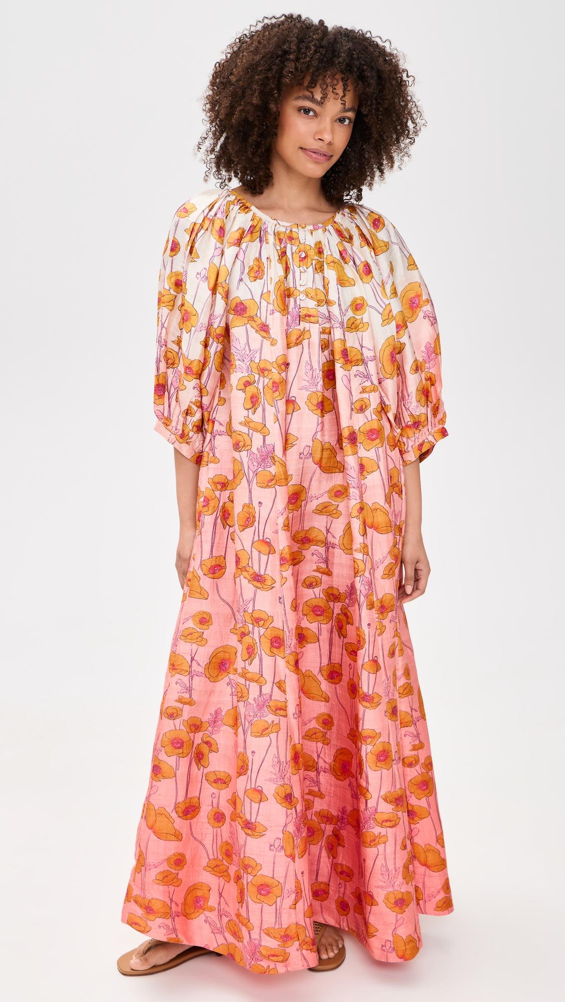 Gathered Silk Maxi Dress by CONIGLIO PALM BEACH