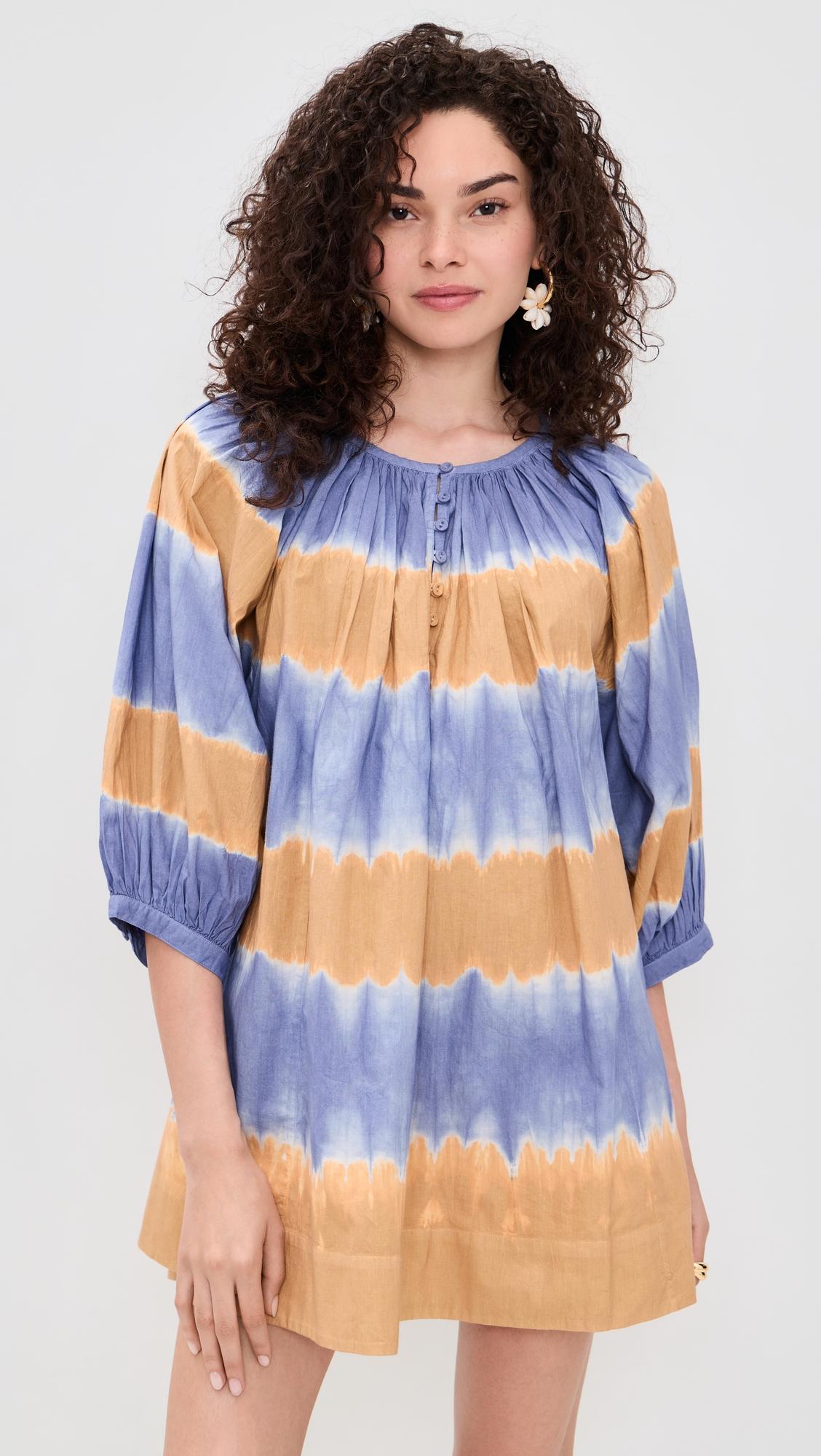 Shirred Half Placket Mini Dress by CONIGLIO PALM BEACH