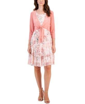 Women's Chiffon Sheath Dress & Front-Tie Cardigan by CONNECTED