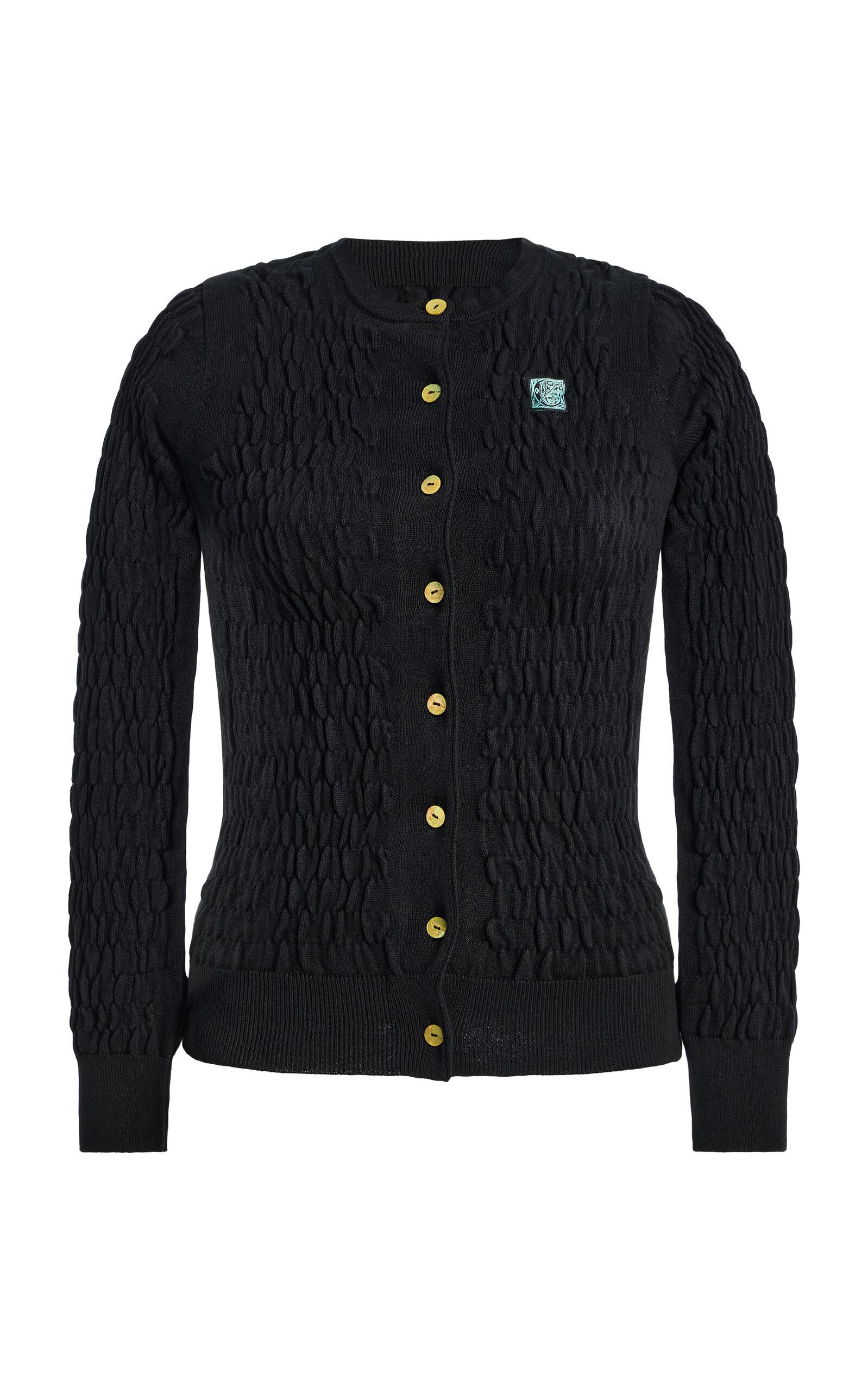 Conner Ives Exclusive Shirred Knit Cotton-Cashmere Cardigan - Moda Operandi by CONNER IVES