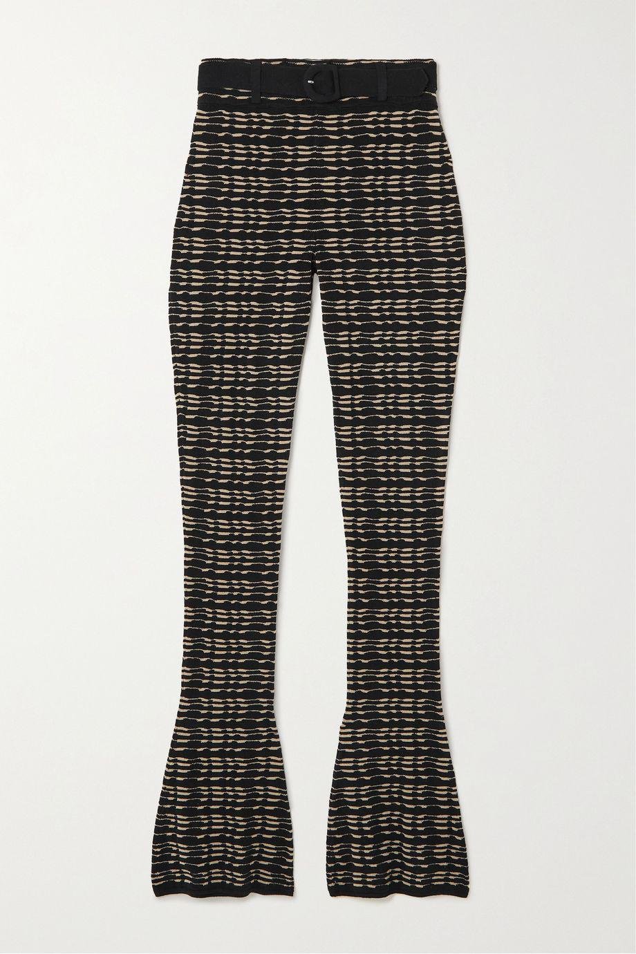 + NET SUSTAIN belted jacquard-knit flared pants by CONNER IVES