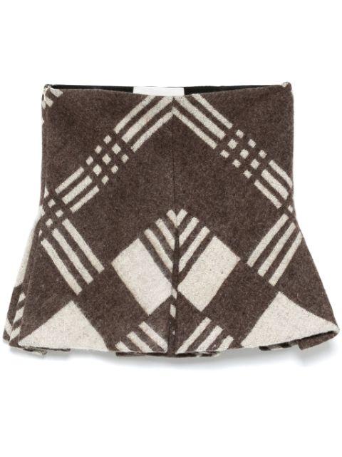 reconstituted military blanket pleated skirt by CONNER IVES