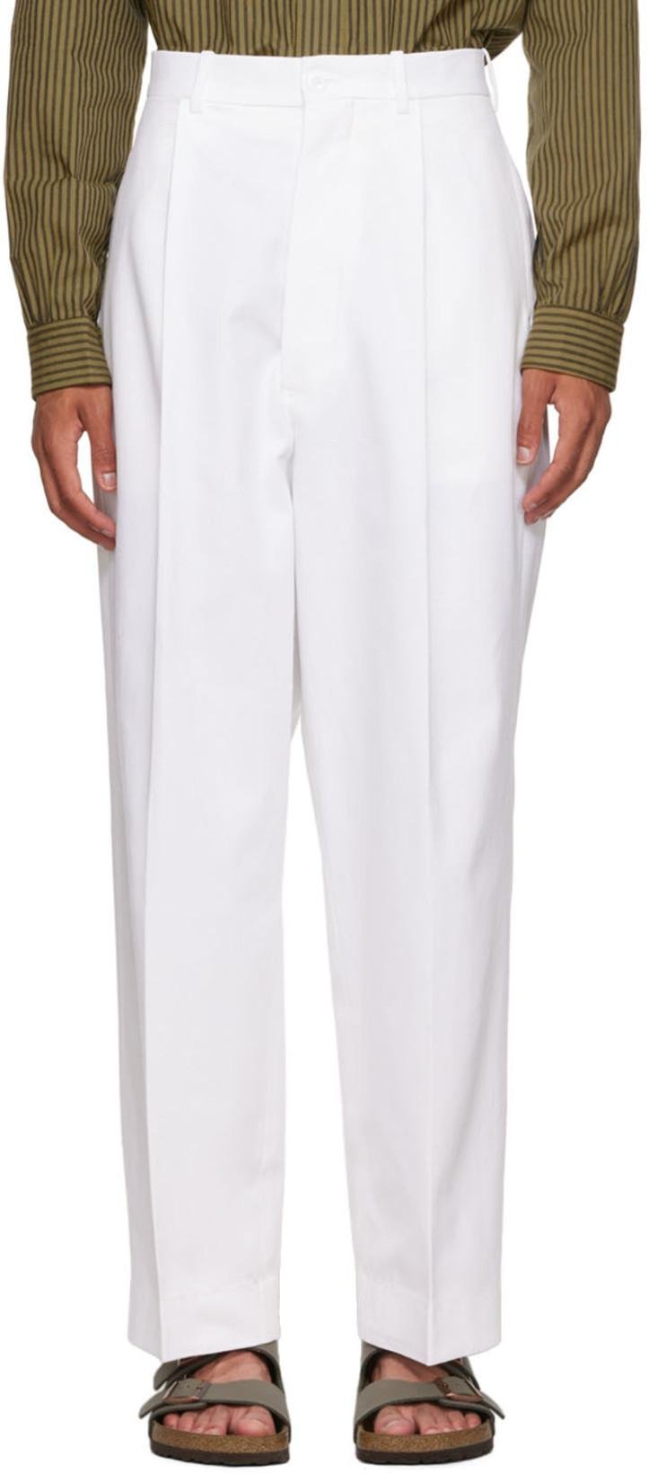 White Pleated Trousers by CONNOR MC KNIGHT