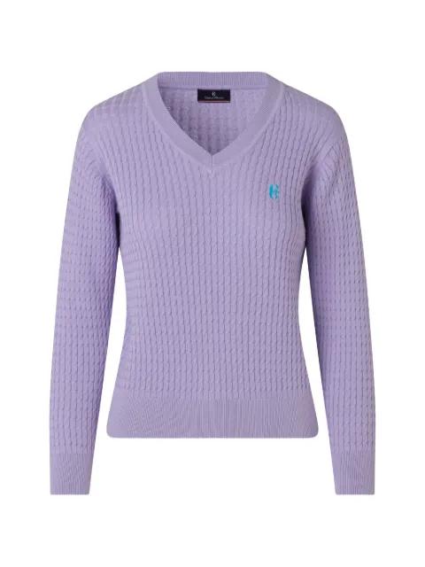 V-neck textured sweater by CONTE OF FLORENCE