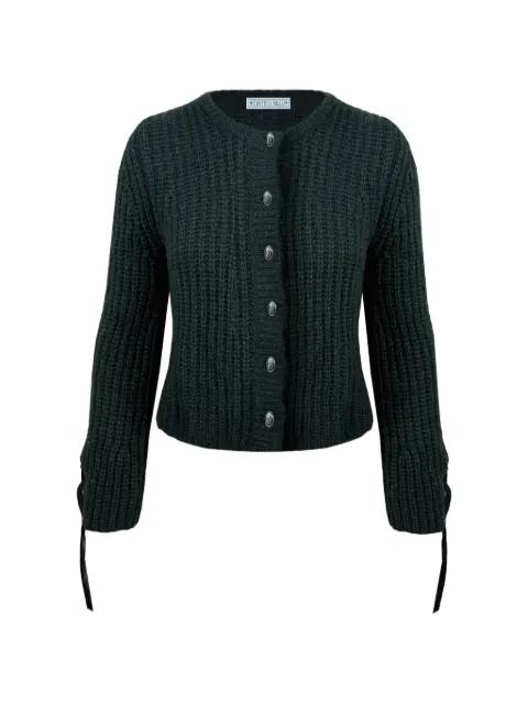 Julia lace-up ribbed-knit cardigan by CONTESSA MILLS