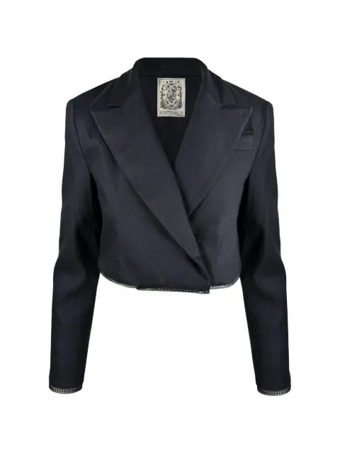 Morgaine lace-trim cropped blazer by CONTESSA MILLS