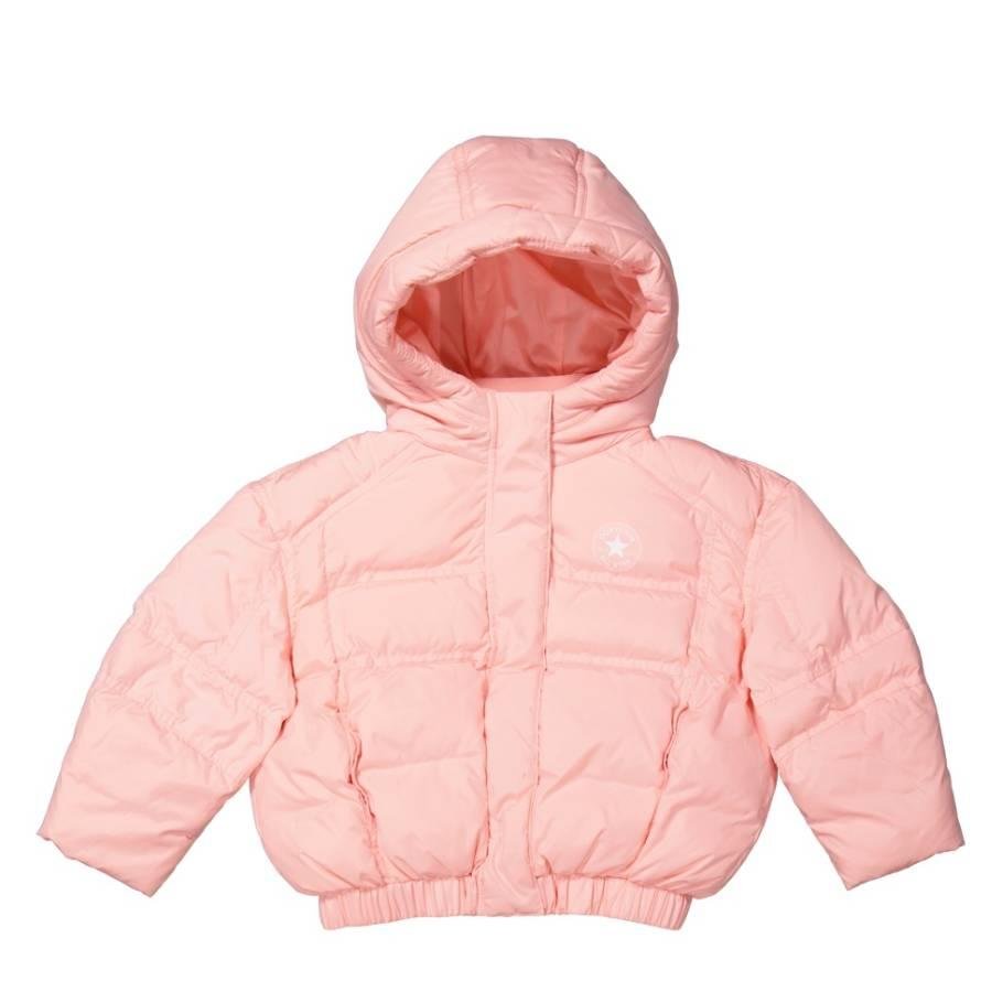 Converse Girls Bleached Coral Logo Puffer Jacket by CONVERSE