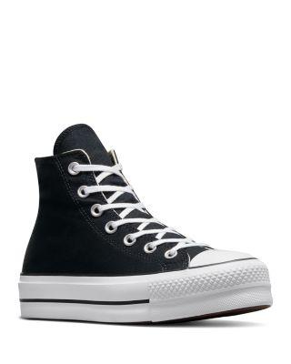 Women's Chuck Taylor All Star Hi Top Black & White Platform Sneakers by CONVERSE