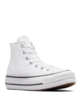 Women's Chuck Taylor All Star Hi Top Black & White Platform Sneakers by CONVERSE