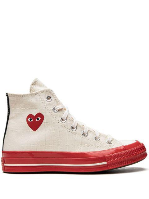 x CdG Play Chuck 70 High "Pristine Red" sneakers by CONVERSE