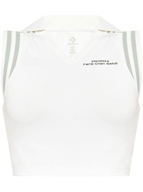 x Feng Chen Wang flocked-logo polo shirt by CONVERSE
